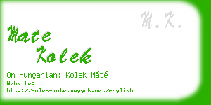mate kolek business card