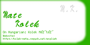mate kolek business card